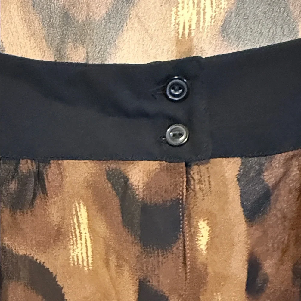 Ninety Brown and Black Leopard-Print Chiffon Blouse - Picture 4 of 5